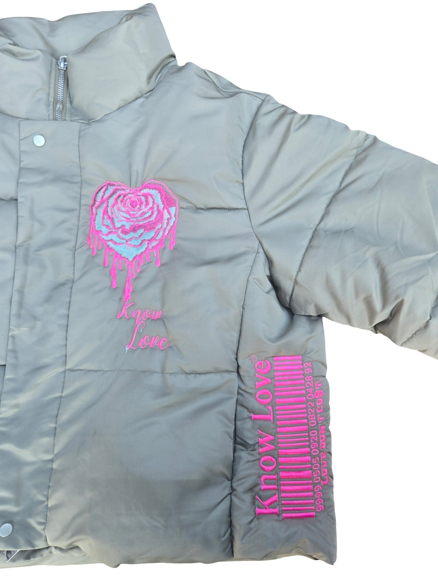Know Love "Drip Rose' Puffer Jacket